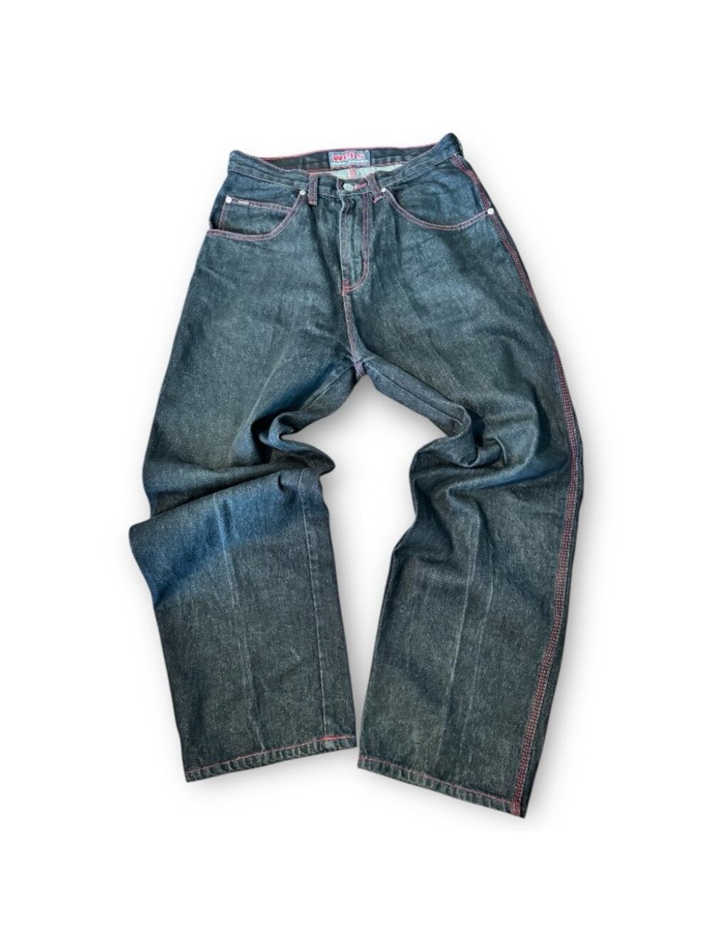 WEBS Vintage Mens 32 Straight Fit Jeans Black Y2K Streetwear Skater Grunge Baggy